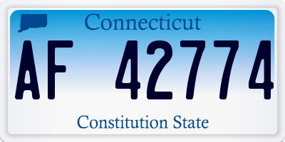 CT license plate AF42774
