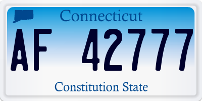 CT license plate AF42777