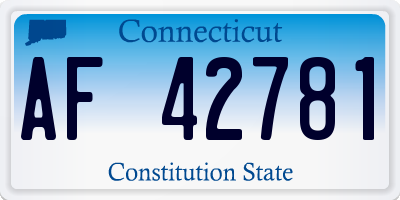 CT license plate AF42781