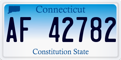 CT license plate AF42782