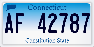 CT license plate AF42787