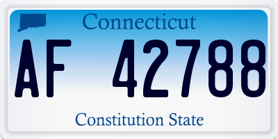 CT license plate AF42788