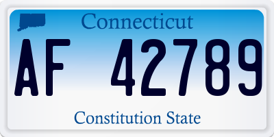 CT license plate AF42789