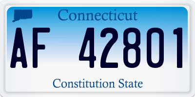 CT license plate AF42801