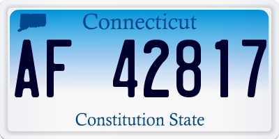 CT license plate AF42817
