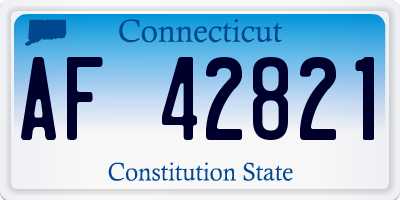 CT license plate AF42821