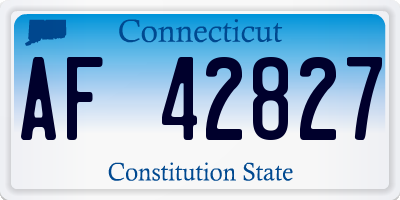 CT license plate AF42827