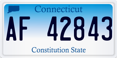 CT license plate AF42843