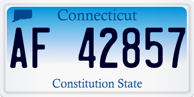 CT license plate AF42857