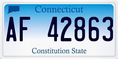 CT license plate AF42863