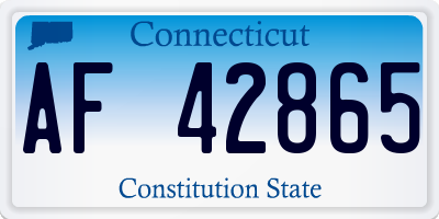 CT license plate AF42865