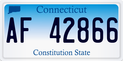 CT license plate AF42866