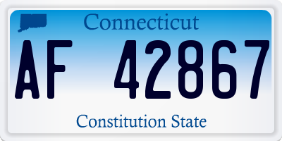 CT license plate AF42867