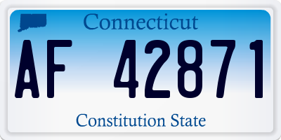 CT license plate AF42871
