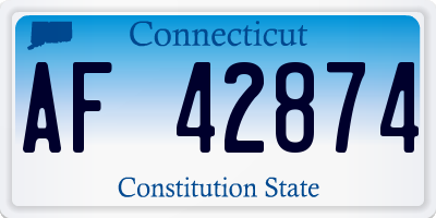 CT license plate AF42874