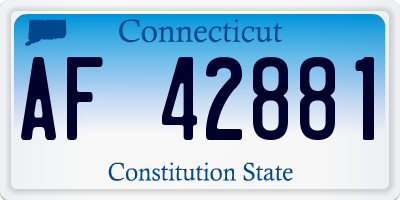 CT license plate AF42881
