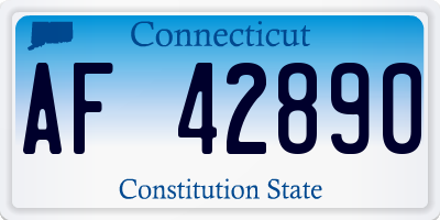 CT license plate AF42890