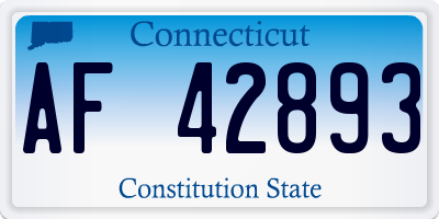 CT license plate AF42893