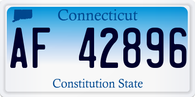 CT license plate AF42896