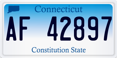 CT license plate AF42897