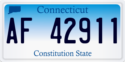 CT license plate AF42911