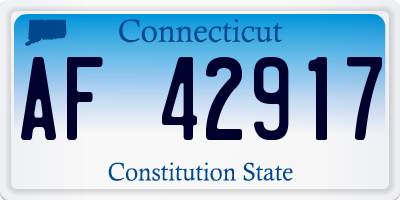 CT license plate AF42917