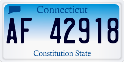 CT license plate AF42918