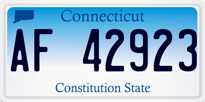 CT license plate AF42923