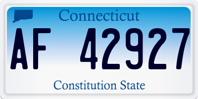 CT license plate AF42927