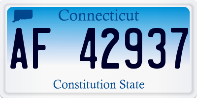 CT license plate AF42937