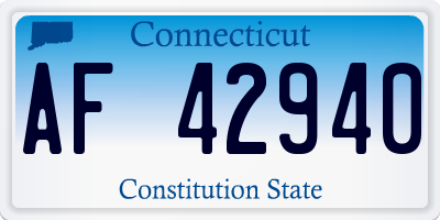 CT license plate AF42940