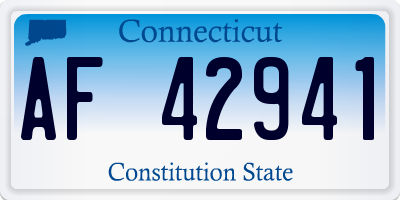 CT license plate AF42941