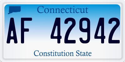 CT license plate AF42942
