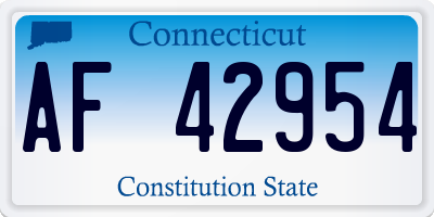 CT license plate AF42954