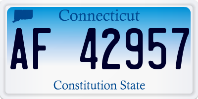 CT license plate AF42957