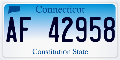 CT license plate AF42958
