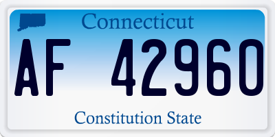 CT license plate AF42960