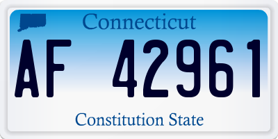 CT license plate AF42961