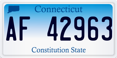 CT license plate AF42963