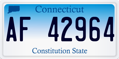 CT license plate AF42964