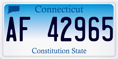 CT license plate AF42965