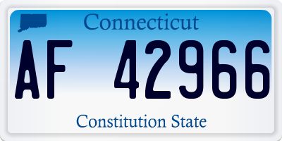 CT license plate AF42966