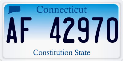 CT license plate AF42970
