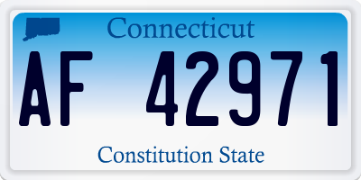 CT license plate AF42971