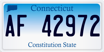 CT license plate AF42972