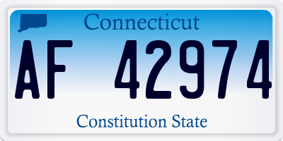 CT license plate AF42974