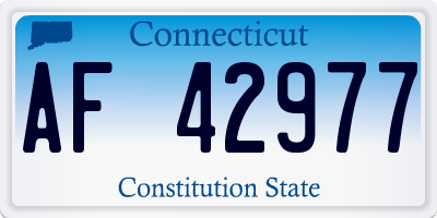CT license plate AF42977