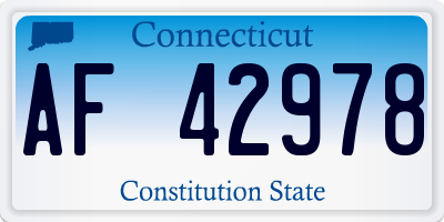 CT license plate AF42978