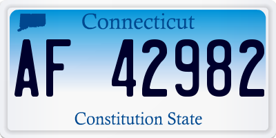CT license plate AF42982