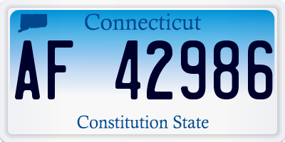 CT license plate AF42986